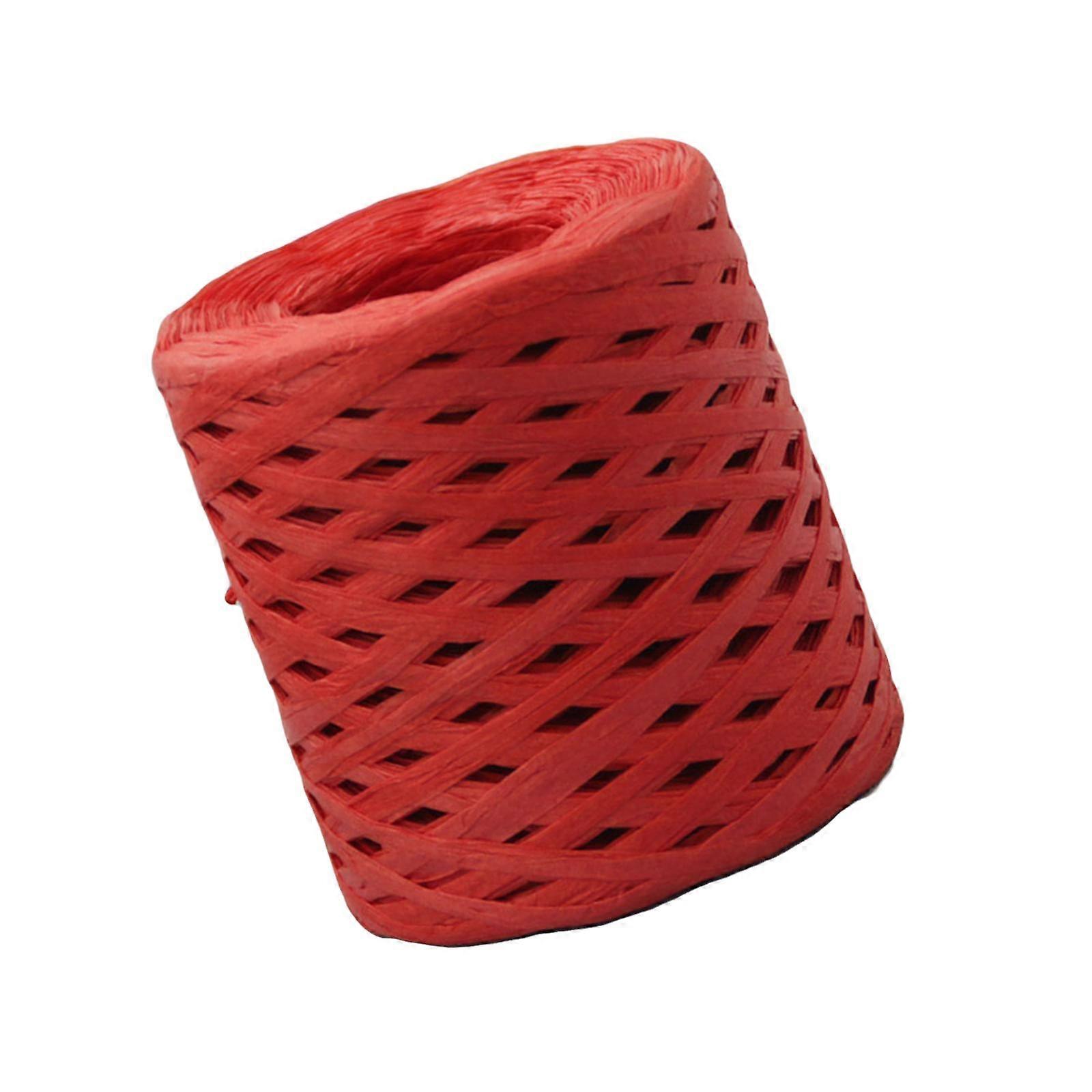 200M/Roll Raffia Paper Ribbon Recyclable Embellishments Durable for Weaving Gift
