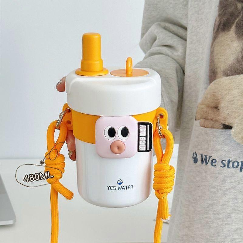 16oz Stainless Steel Vacuum Insulated Water Bottle,Leakproof,BPA Free-White