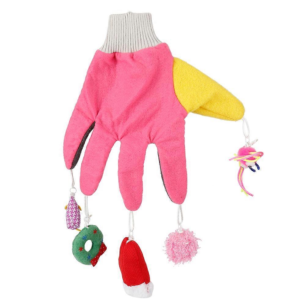 Pet Cat Kitten Interactive Glove Teaser Toy - Five-Finger Exercise Play Toy for Indoor Cats