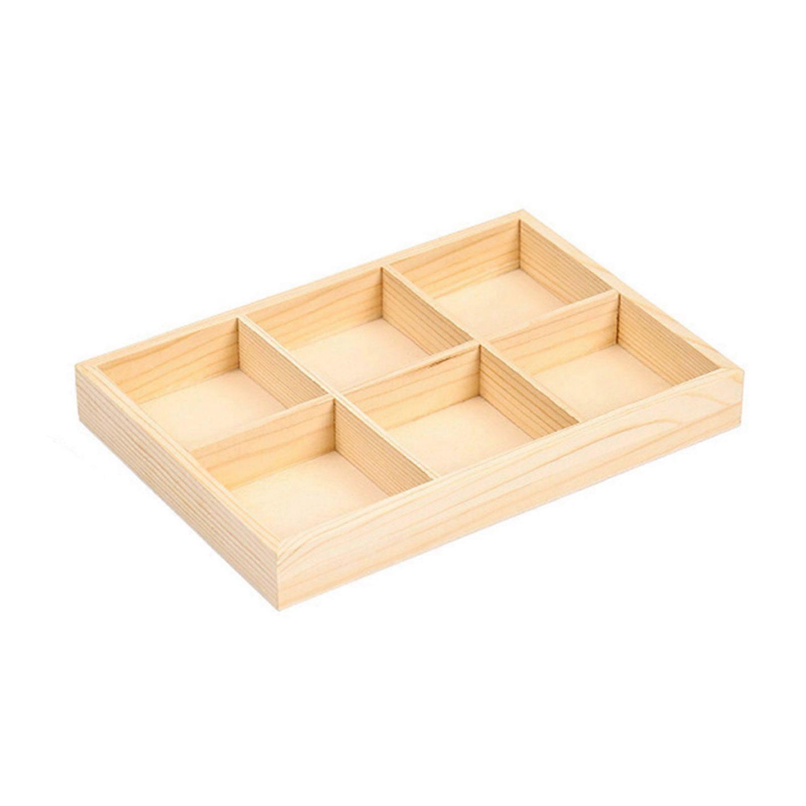 Paint Brush Storage Case Smooth Edge Burr Free Large Capacity Multiple Compartments Rectangular Wooden Storage Box