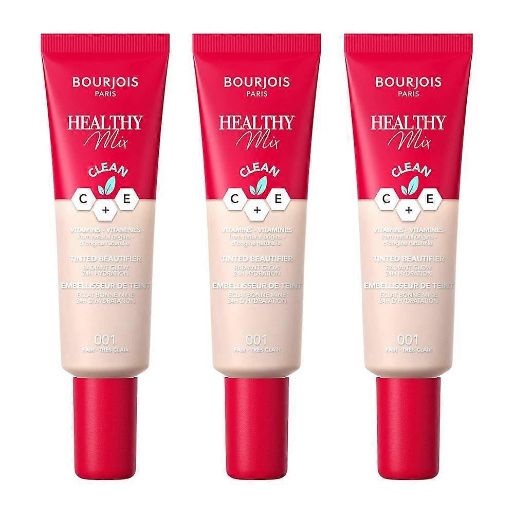 3 x Bourjois Paris Healthy Mix Tinted Beautifier 30ml - 001 Fair
