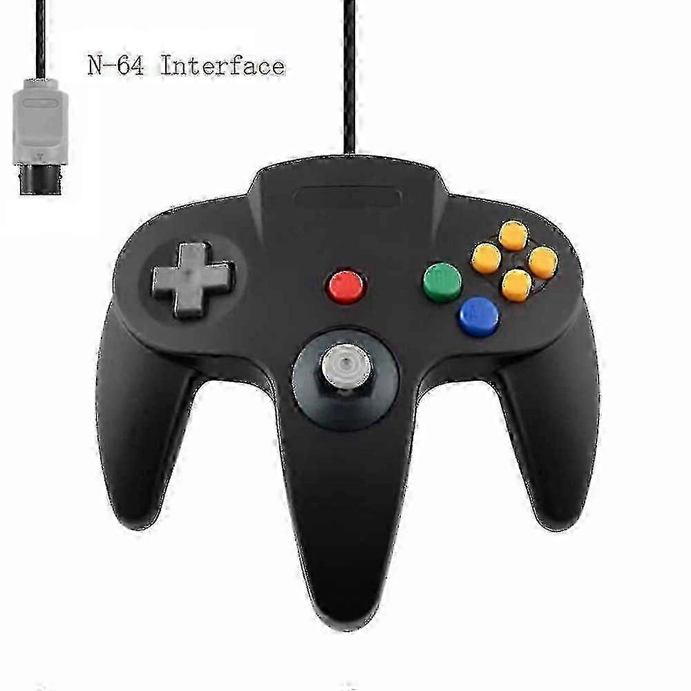 חבילה של 2 בקרי N64 קוויים קלאסיים למשחקי רטרו, החלפת ג'ויסטיקים לגיימפד 64 סיביות