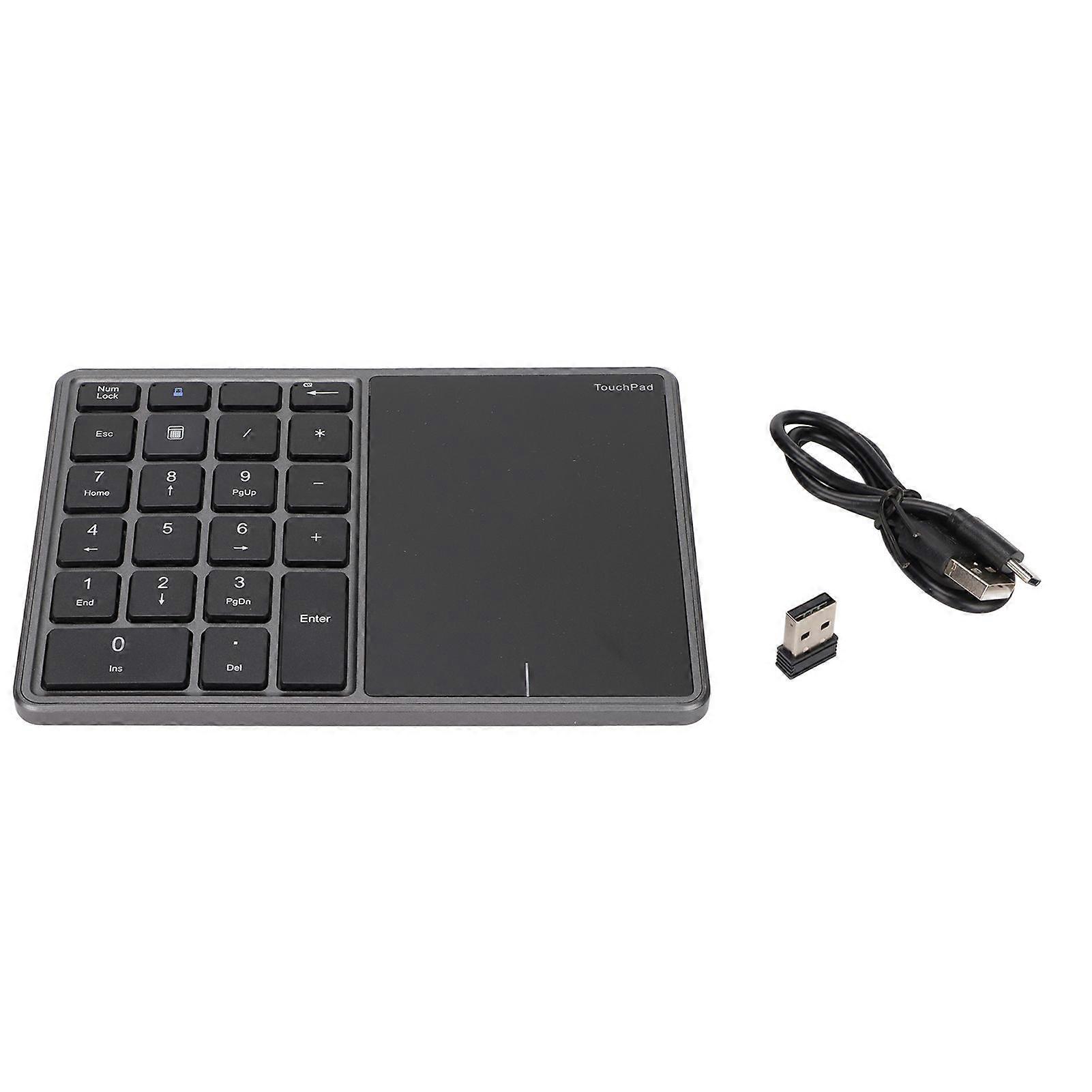 Wireless numeric keyboard touchpad design 22 keys 2.4G dual mode connection interface gray
