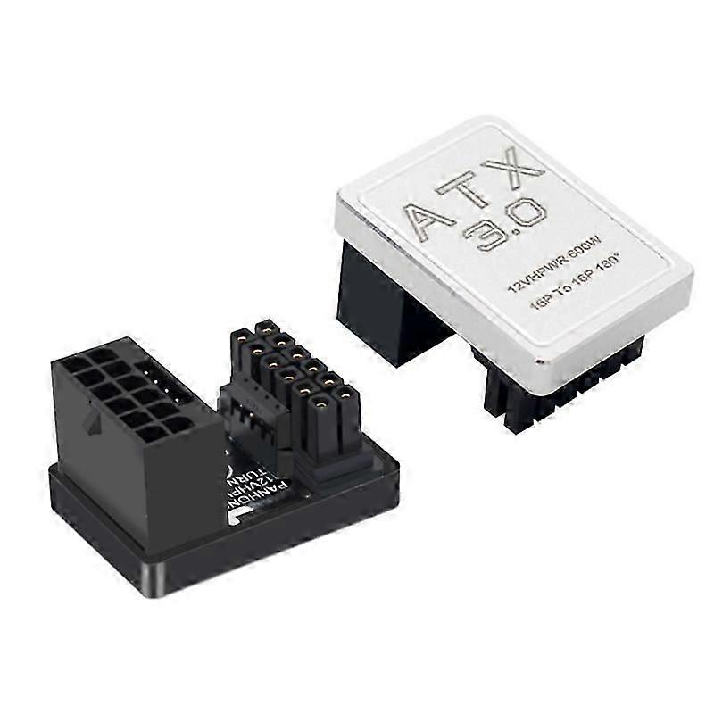 ATX 16Pin Female to 16Pin Male 180 Angled Adapter for Desktops Graphics Card