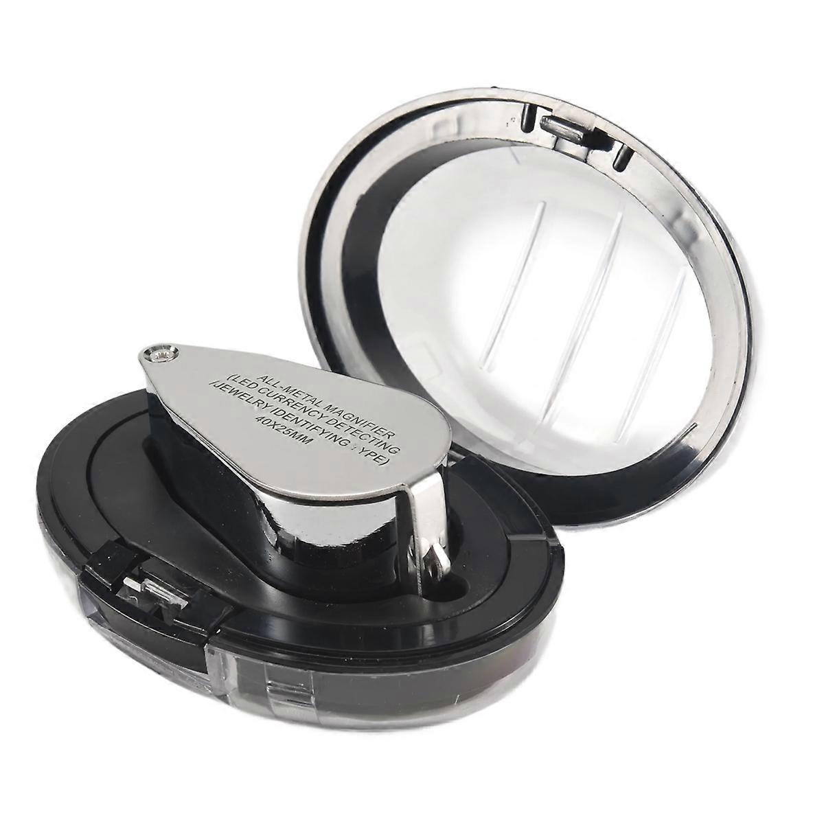 40x LED Pocket Magnifier Jeweller Eye Glass Loop Len Magnifying Loupe