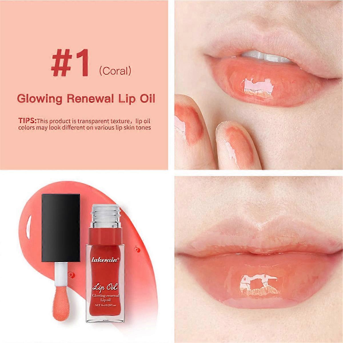 Hydrating Lip Glow Oil,Moisturizing, 6 Red