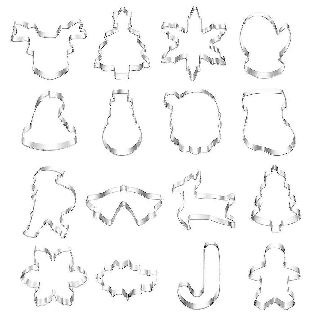 16 Pack Biscuit Stamper Cutters Cake Decoration Children Biscuits Baking Gadgets