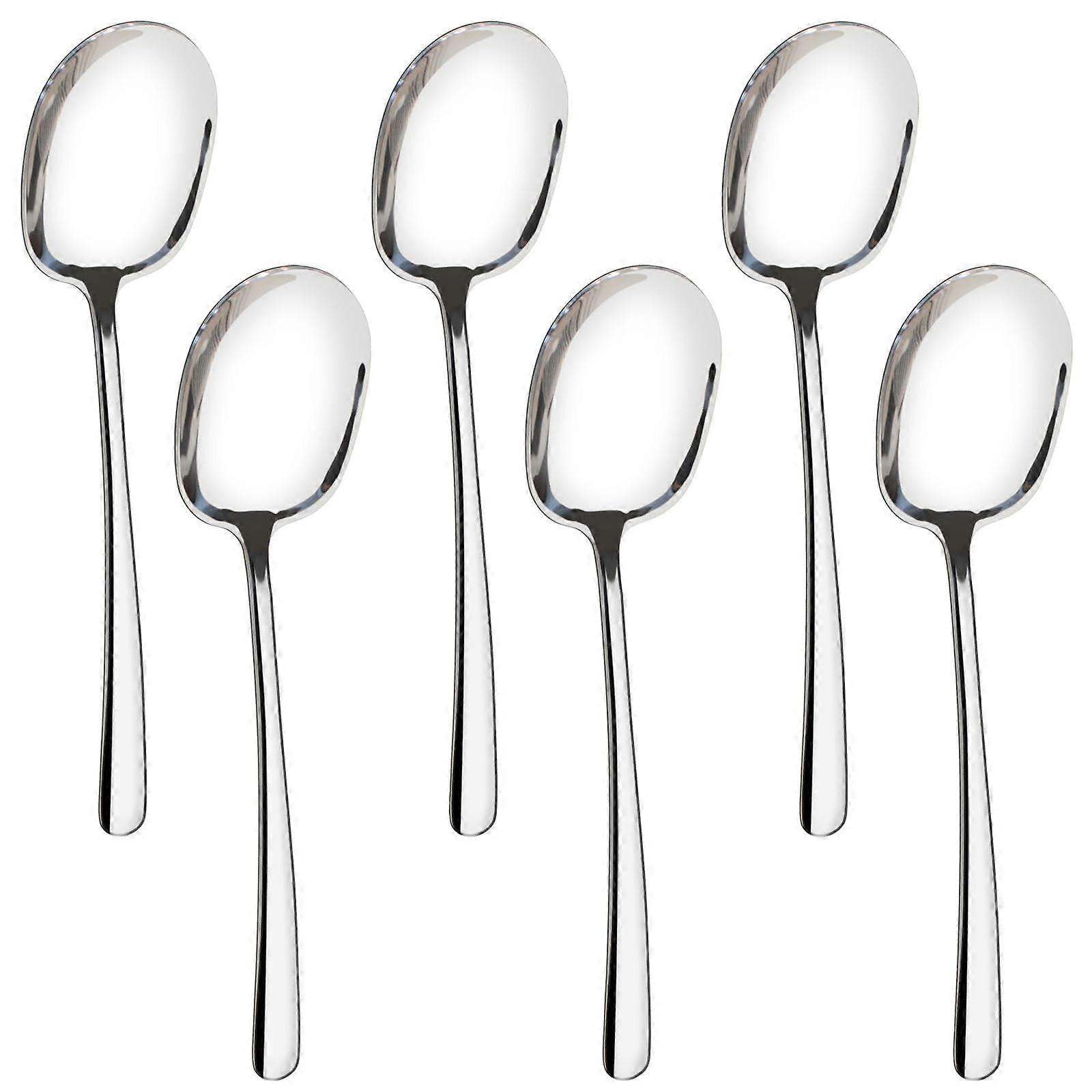 6 Set Extra Large Stainless Steel Serving Spoons for Buffet Catering 11.4 Inch