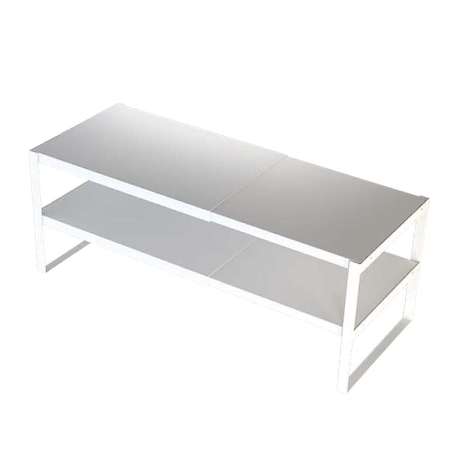 Monitor Stand with Extendable Design for Home Office Setup, 2 Tier White