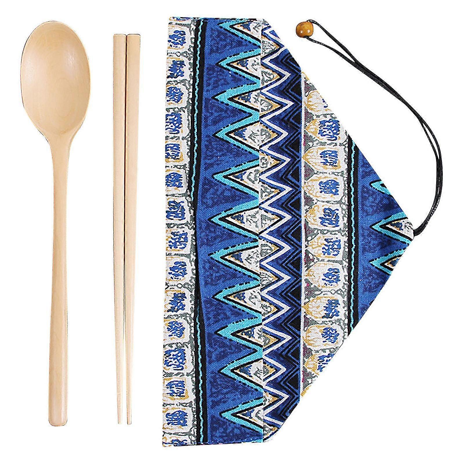 2-piece Set Of Japanese Portable Chopsticks And Spoon Set To Carry Tableware