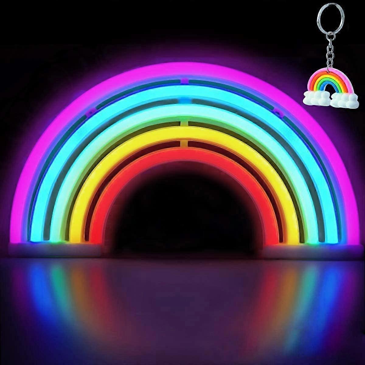 colored rainbow neon light - LED wall decor working with USB switch, bedrooms, parties and gifts perfect