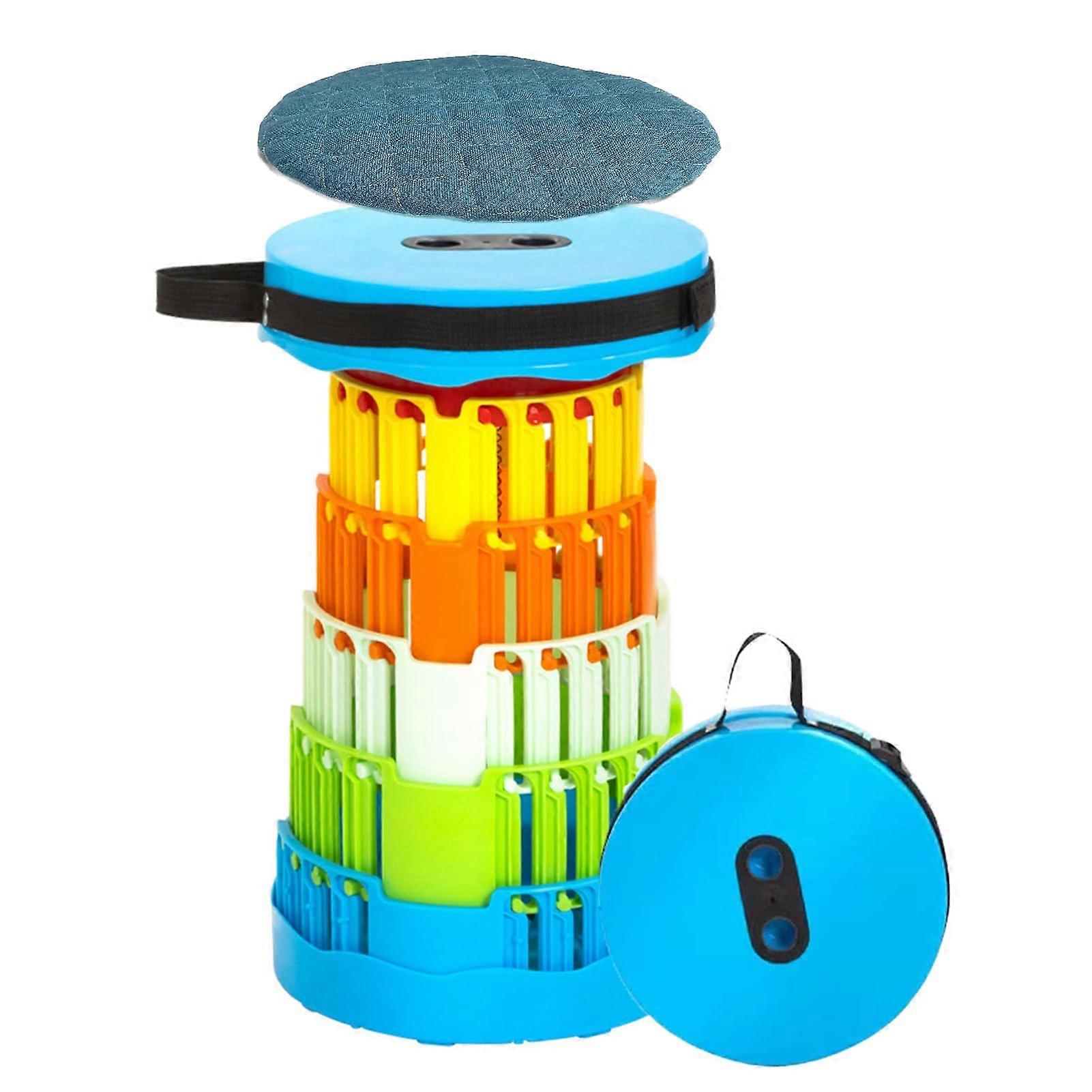 Folding Stool Telescopic Travel Folding Camp Chair Adjustable Height Lightweight Portable for Fishing and Hiking