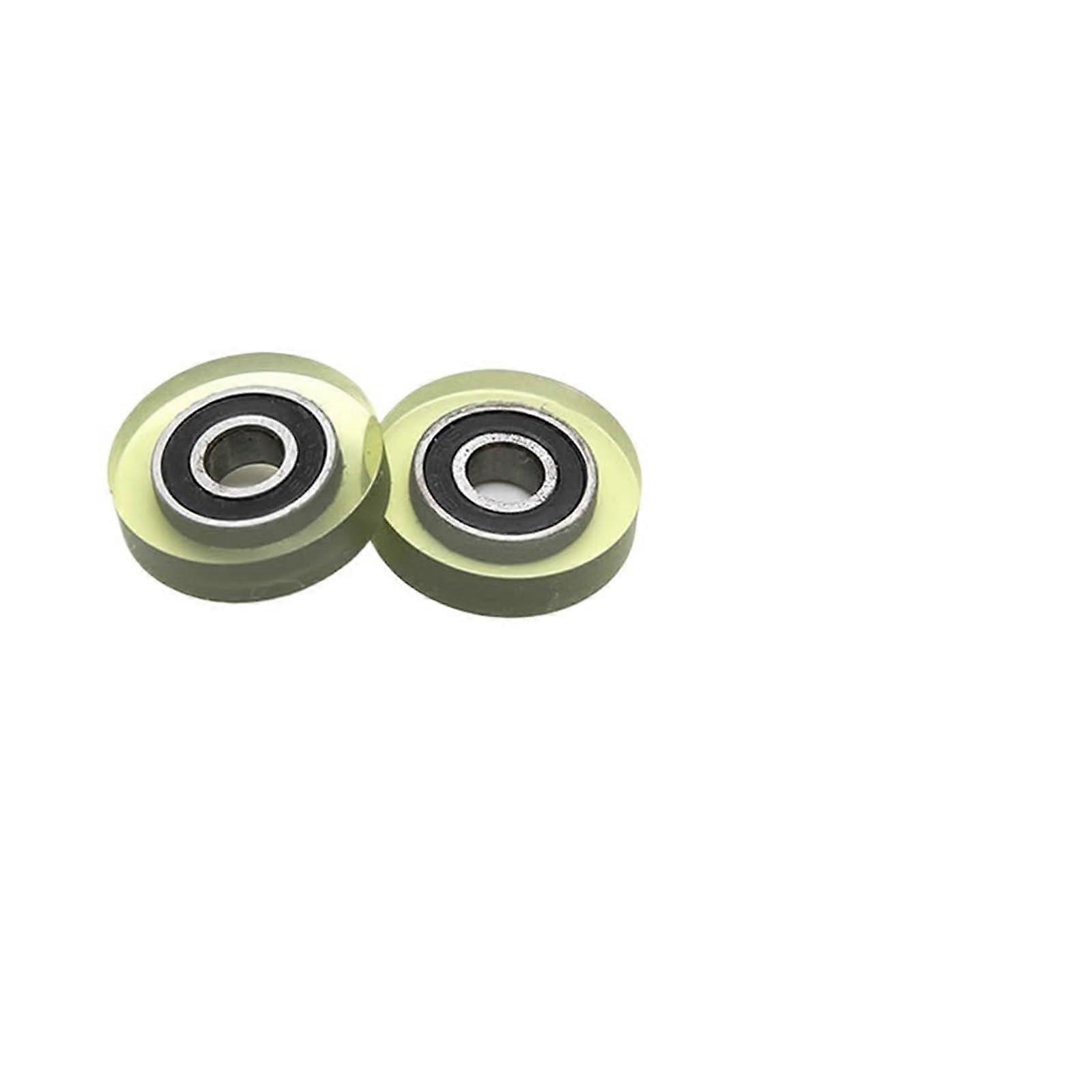 Polyurethane Bearing Roller 22mm Diameter Rubber-Coated Soft Pulley 7mm Width 6mm Hole - 5 Pcs Set