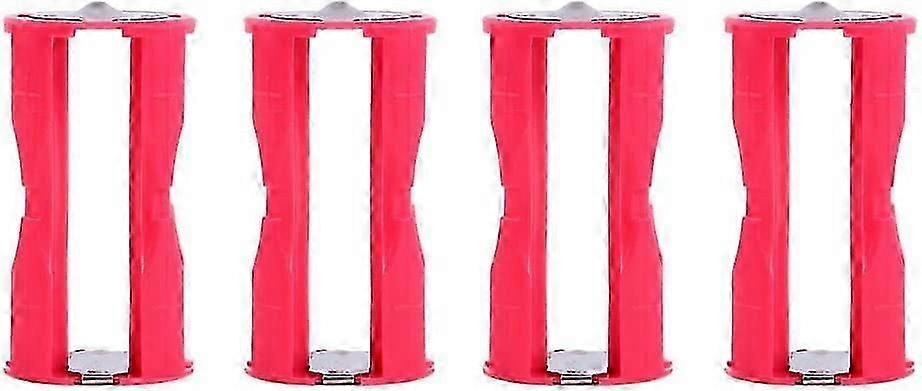 Portable 4 Pcs 4 AAA to C Size Parallel Battery Converter, Red