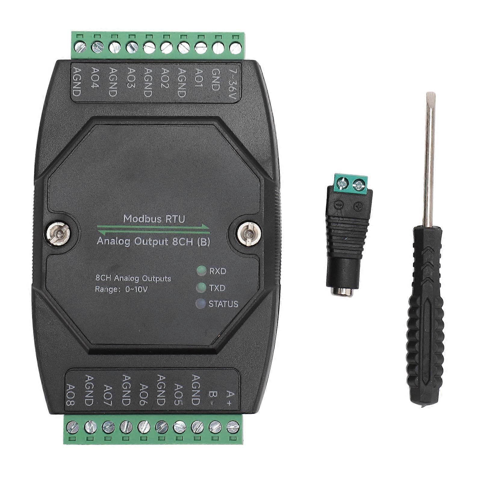 Analog Module 8 Channel 12 Bit DA Conversion RS485 RTU Industrial Analog Output Board DC 7‑36V