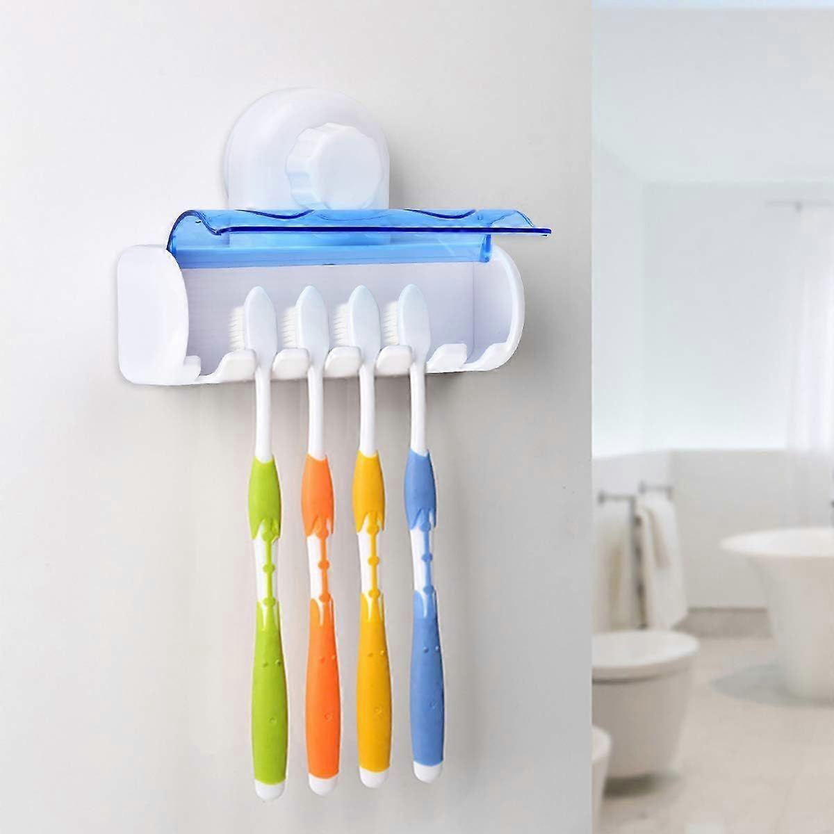 Toothbrush Rack Plastic Suction Cup Toothbrush Holding Shelf for Bathroom