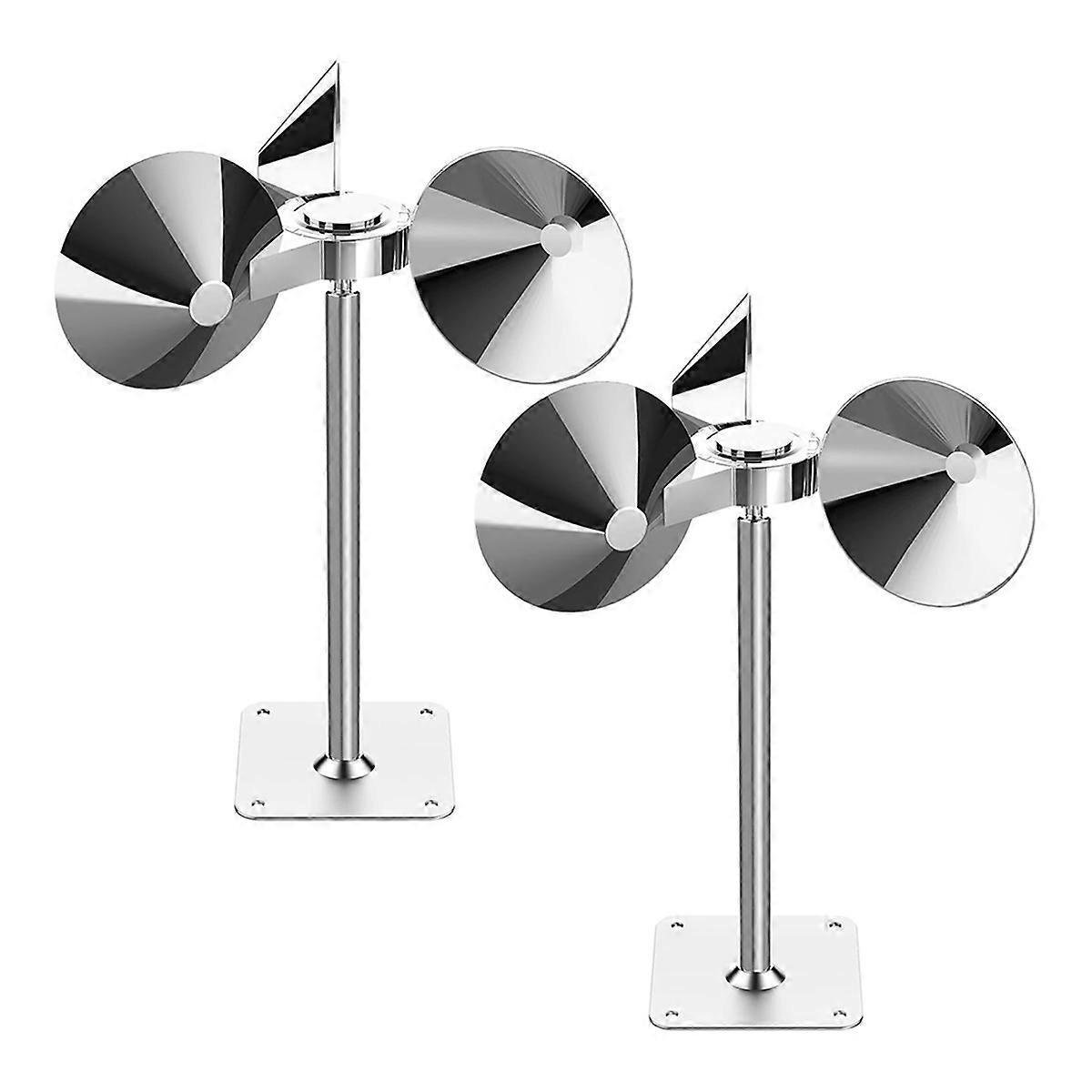 2 Pieces Reflective Rotating Bird Deterrents - Wind-Powered Shiny Garden Decorations for Yard, Patio