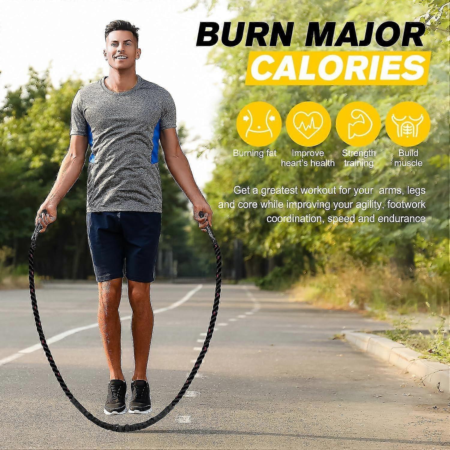 SDIGV Jump Rope, Weighted Jump Ropes for Men women, 2.8lb 3lb 5lb Heavy ...