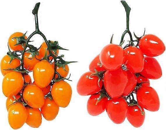 2 Strings of Lifelike Artificial Cherry Tomatoes Realistic Fake Tomato Simulation Vegetables Fruits for Home, Garden, Store Cabinet, Photography, Chri