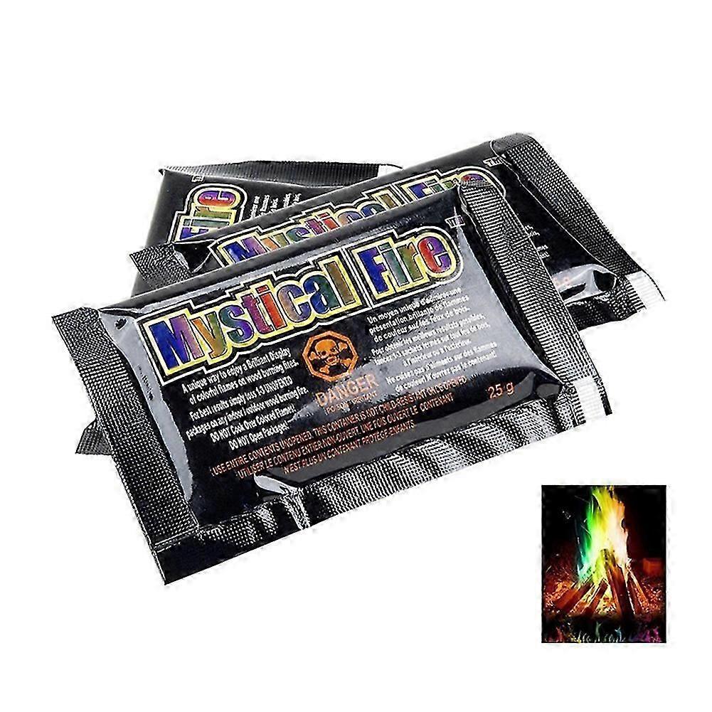 1 ~ 5 stk 10g / 15g / 25g mystisk brannfarget magisk flamme for bål bålfest flammer pulver triks pyroteknikk
