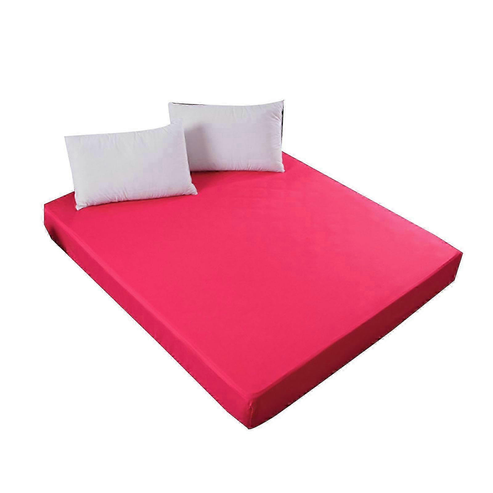 Waterproof Fitted Bed Sheet with Elastic Band Mattress Protector Adjustable Mattress Cover Four Corners Fitted Sheet L White