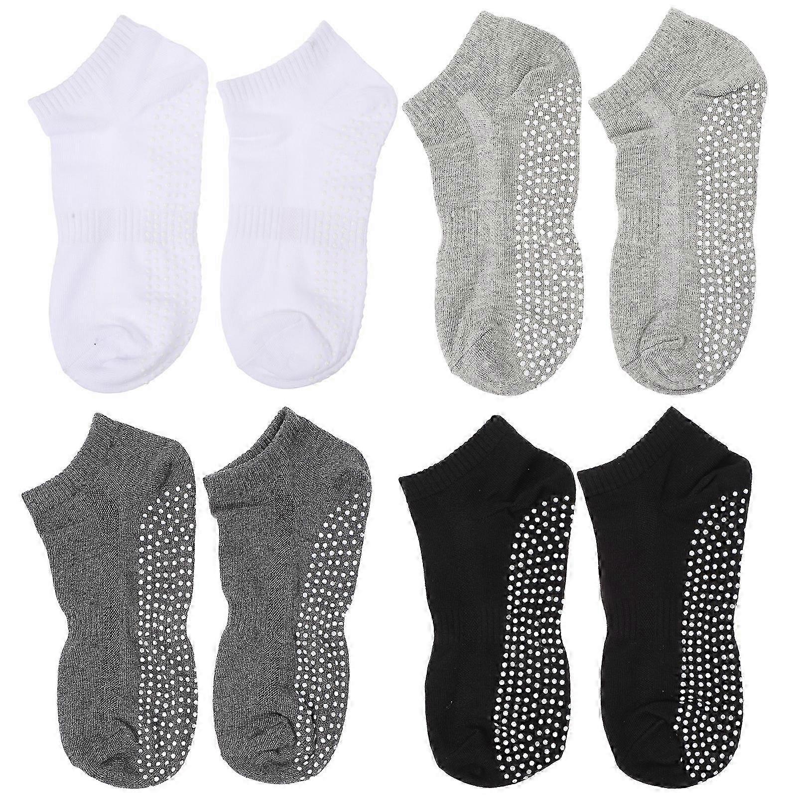 halkfria strumpor för pilates och dansträning för killar 4-pack