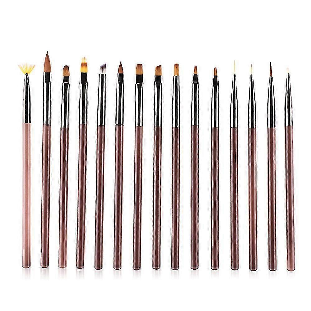 The nail pen set is suitable for beginners and veterans, it is made of nylon wool, acrylic and aluminum tube. c