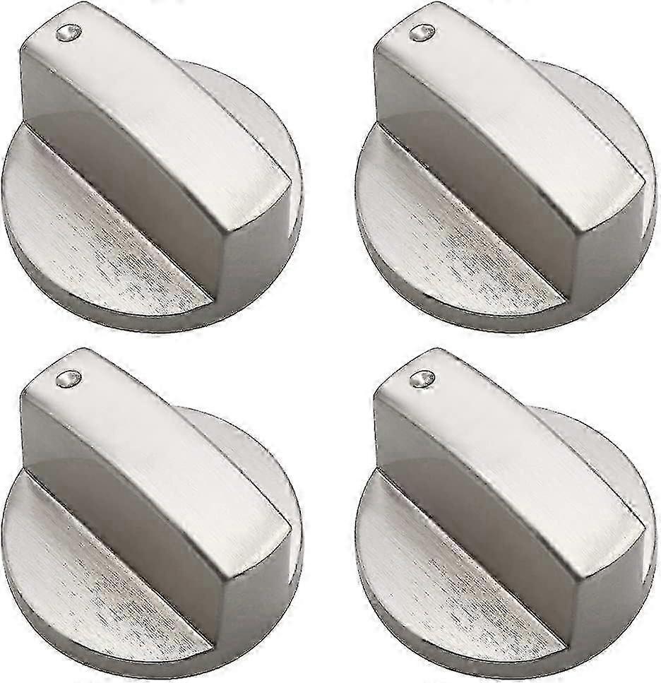 Cooker Knobs 8mm Universal Silver Metal Control Knobs As Knobs Replacement For Gas Stove And Hob 4 Pieces