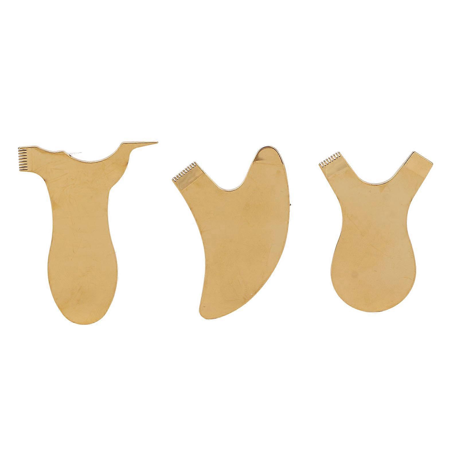 3pcs Eyelash Brush Perm Tool Mini Safe T V Y Shape Eyelash Separator Tool for Eyebrow Golden