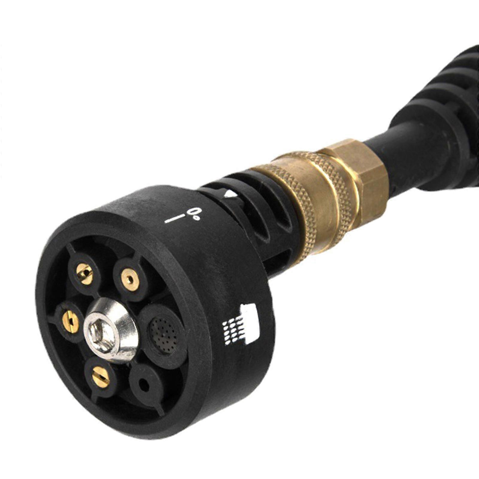 Upgraded Pressure Washer Nozzle Tip 6 in 1 Quick Changeover Nozzle Adjustable End High Pressure Power Sprayer for Car