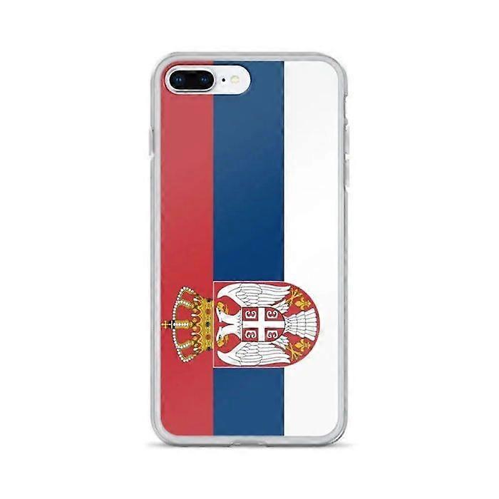 iPhone Case - Serbia Flag - iPhone 8 Plus - Flexible - Multicolor - Transparent Silicone