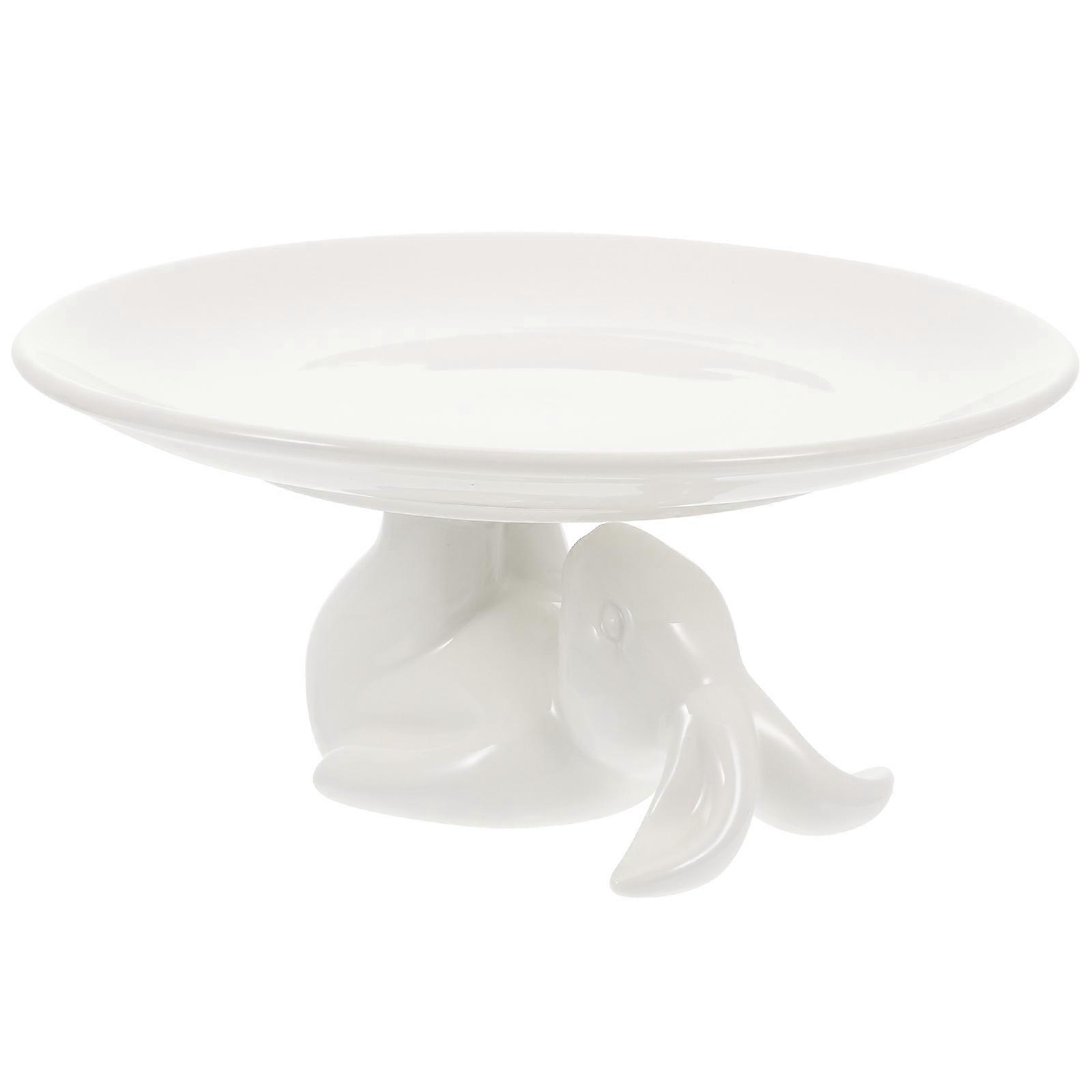 Rabbit Ornamented Tray, Ceramic Stand Combining Functionality with Aesthetic Appeal