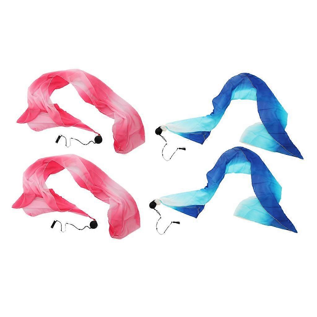 4x Polyester Veil Poi Throw Balls Set Belly Dance Accessory Costume