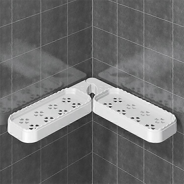 Rotating Corner Shelf Foldable Countertop Organizer Wall Mounted Triangle Rack for Bathroom / Kitchen