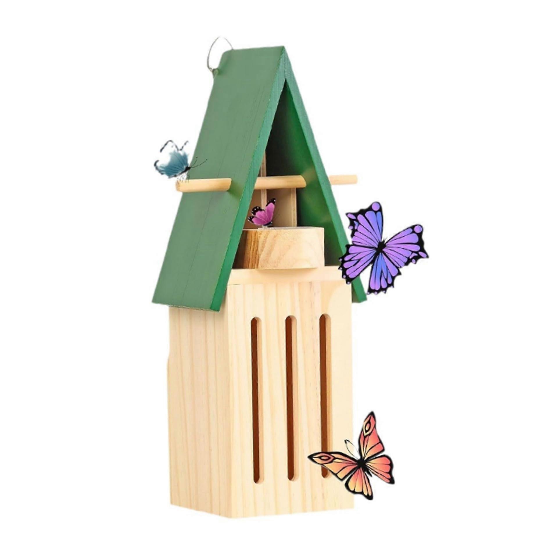 Wooden Butterfly House for Garden 11.8 x 3.5 Inch Butterfly House with Food and Water Feed Ref: 8231