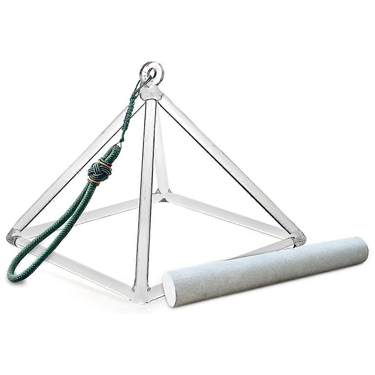 Crystal Meditation Pyramid 8 Inch Geometric Tripod Yoga Meditation Wind Chime Percussion Instrument