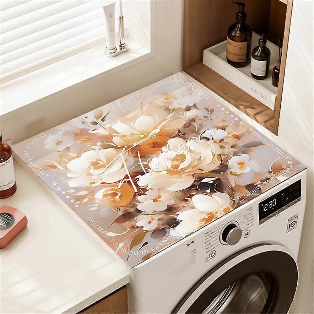 Tabletop Washing Machine Cover, Non-Slip Absorbent Quick-Drying, 3D Vision Design, Beige 60x60 cm