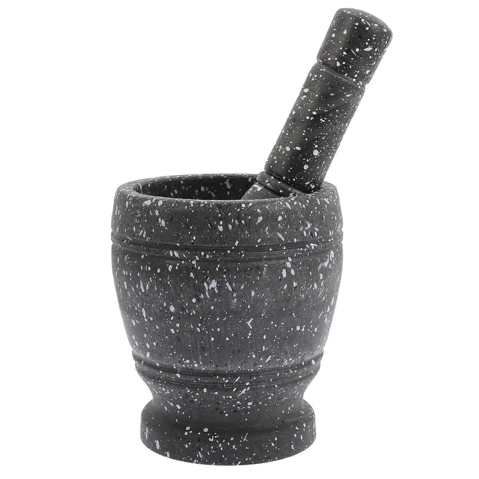 Plastic Garlic Masher Set with Grinding Bowl for Chutney, Pesto & Salsa – Creative Marble Design Kitchen Tool