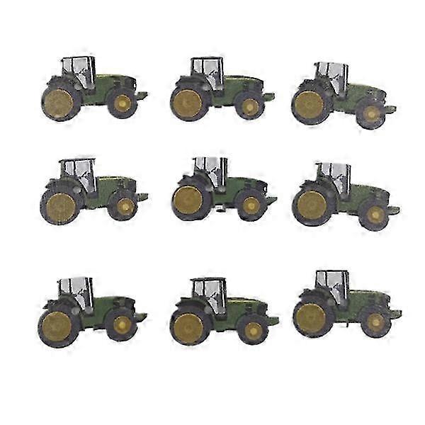 50 Pcs DIY Wooden Buttons Tractors Pattern Two Holes Fine-edged Buttons for Sewing Scrapbooking Hand