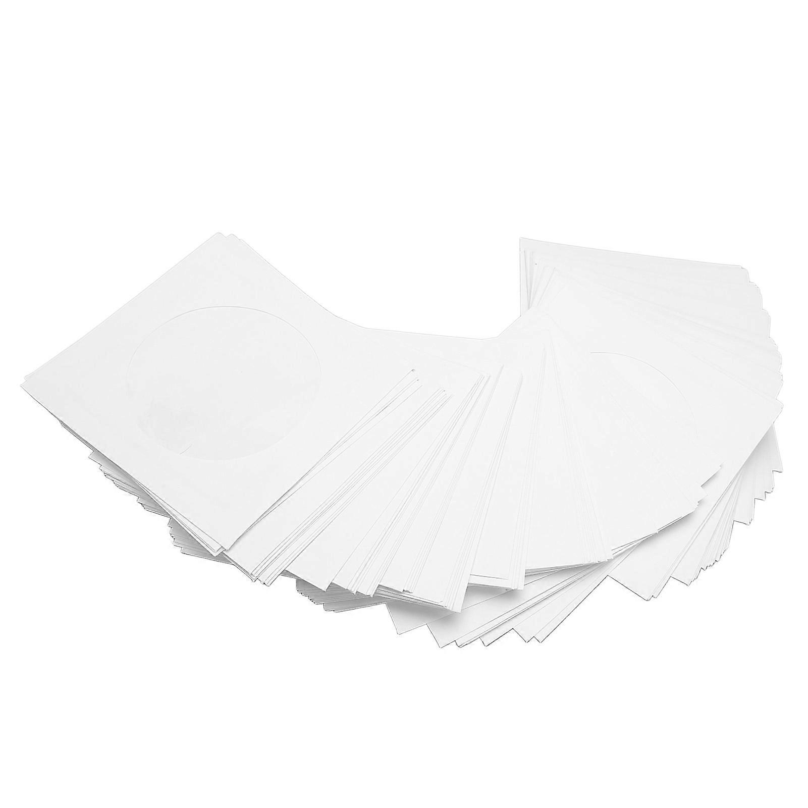 100 Pack Thick Reusable Dustproof CD DVD Sleeves with Flap and Clear Window for 8cm Miniature Discs