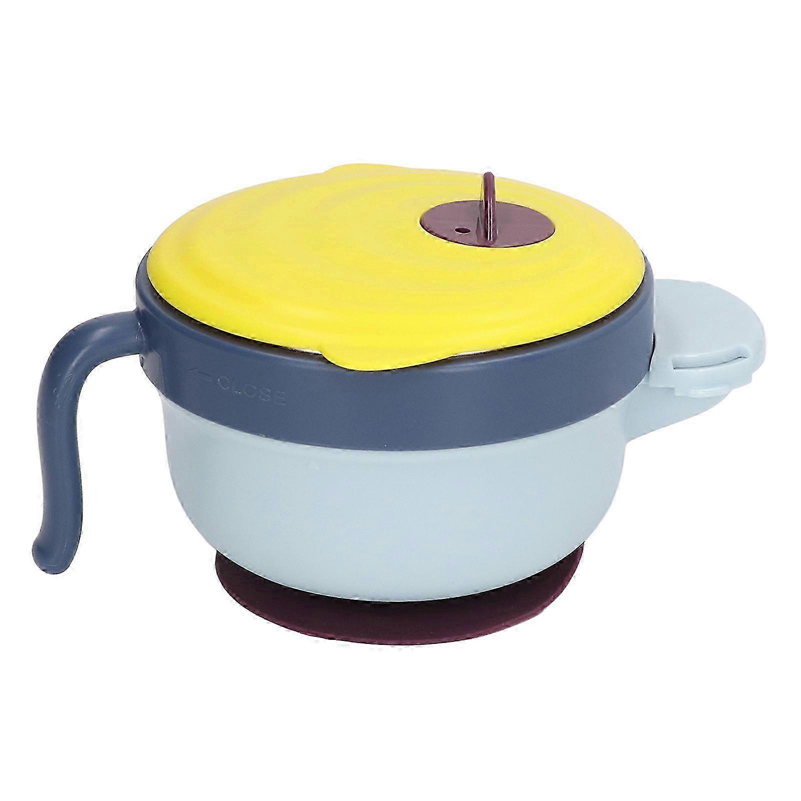 ベビーインシュレーションボウル電子レンジ対応ステンレススチール製給餌ボウル、サクションベースブルー付き