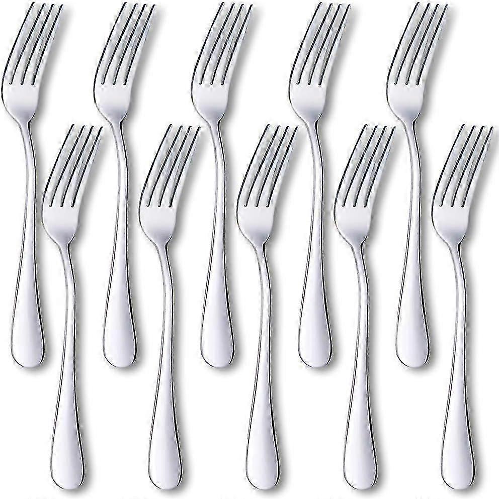10 tenedores de acero inoxidable, juego de cubiertos
