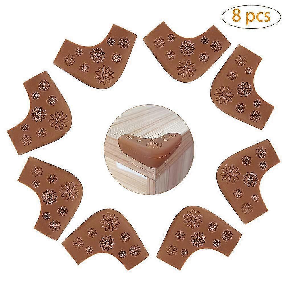 Brown Silicone Corner Protectors for Furniture and Sharp Edges, Designed for Baby, Children, and Elderly Safety