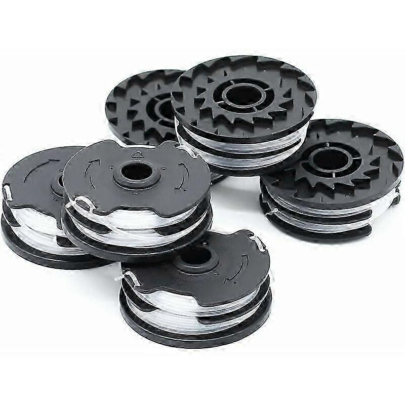 Pack of 6 replacement spools for LIDL Parkside cordless lawn mowers PRTA 20-Li A1, B2, C3, PRT 550 A1, A3, PRT 300 A1 - 2 x 4m 1.6mm 2025