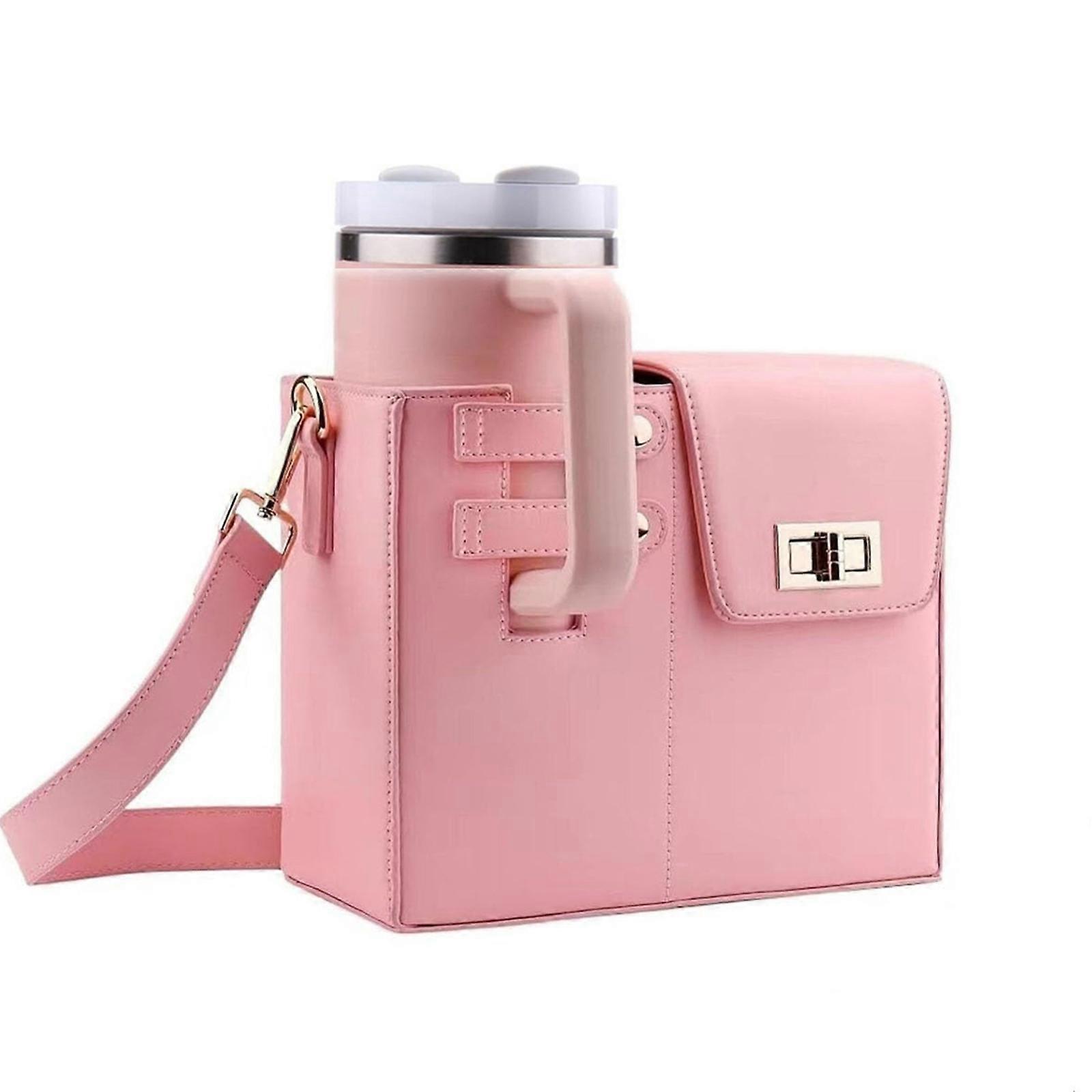 Dames PU Lederen Schoudertas Drankfles Waterbeker Tas Voor Stanley / Owala / Gatorade / Hydro Flask en de meeste andere flessen