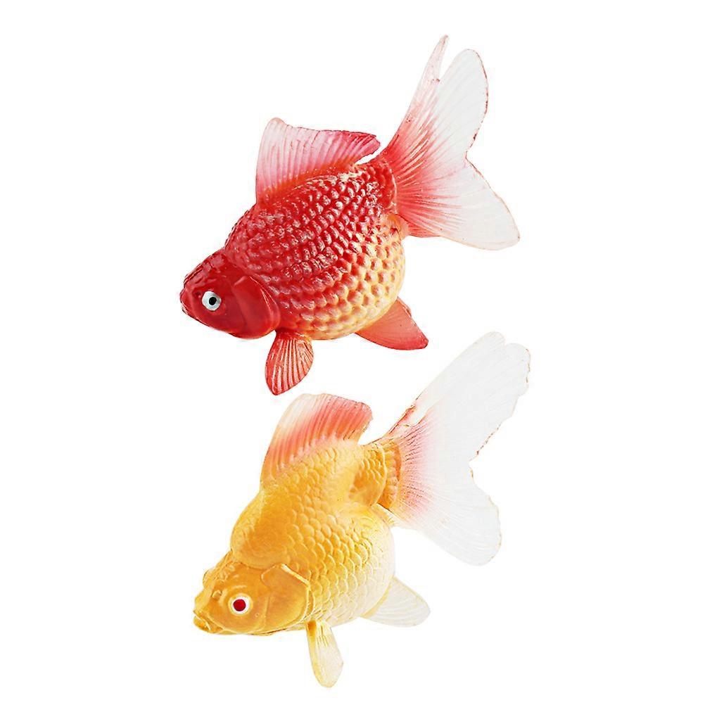 Realistic Goldfish Figurines Goldfish Model Hobbyists Decorative 2Pcs