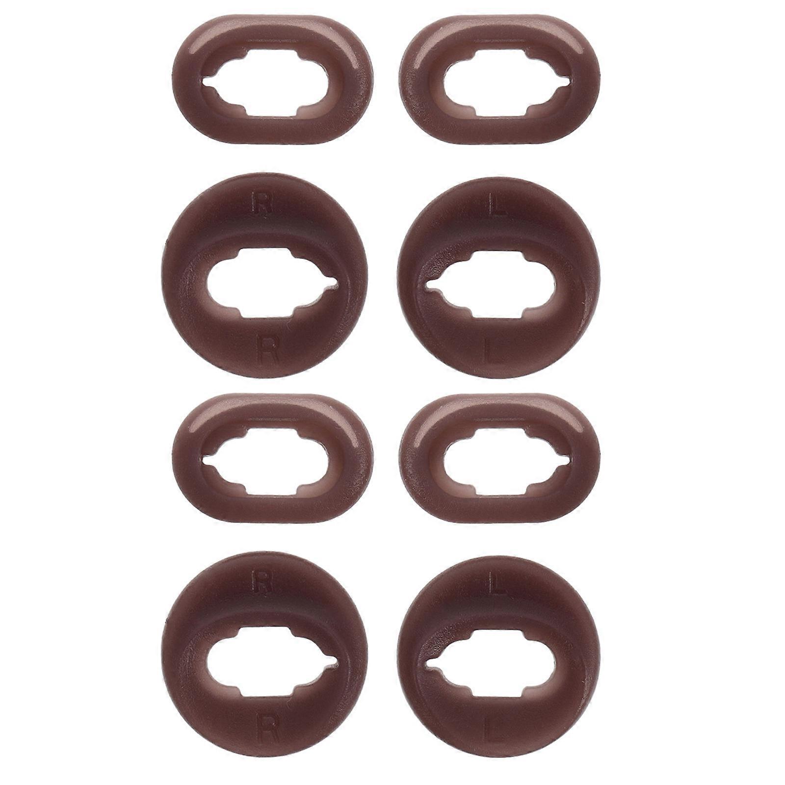 Silicone Ear Adapter Tips (4 Pairs) for Comfortable Replacement Earbuds – Sound Leakage Minimizing Design, Compatible with Wireless Earphones, Brown,