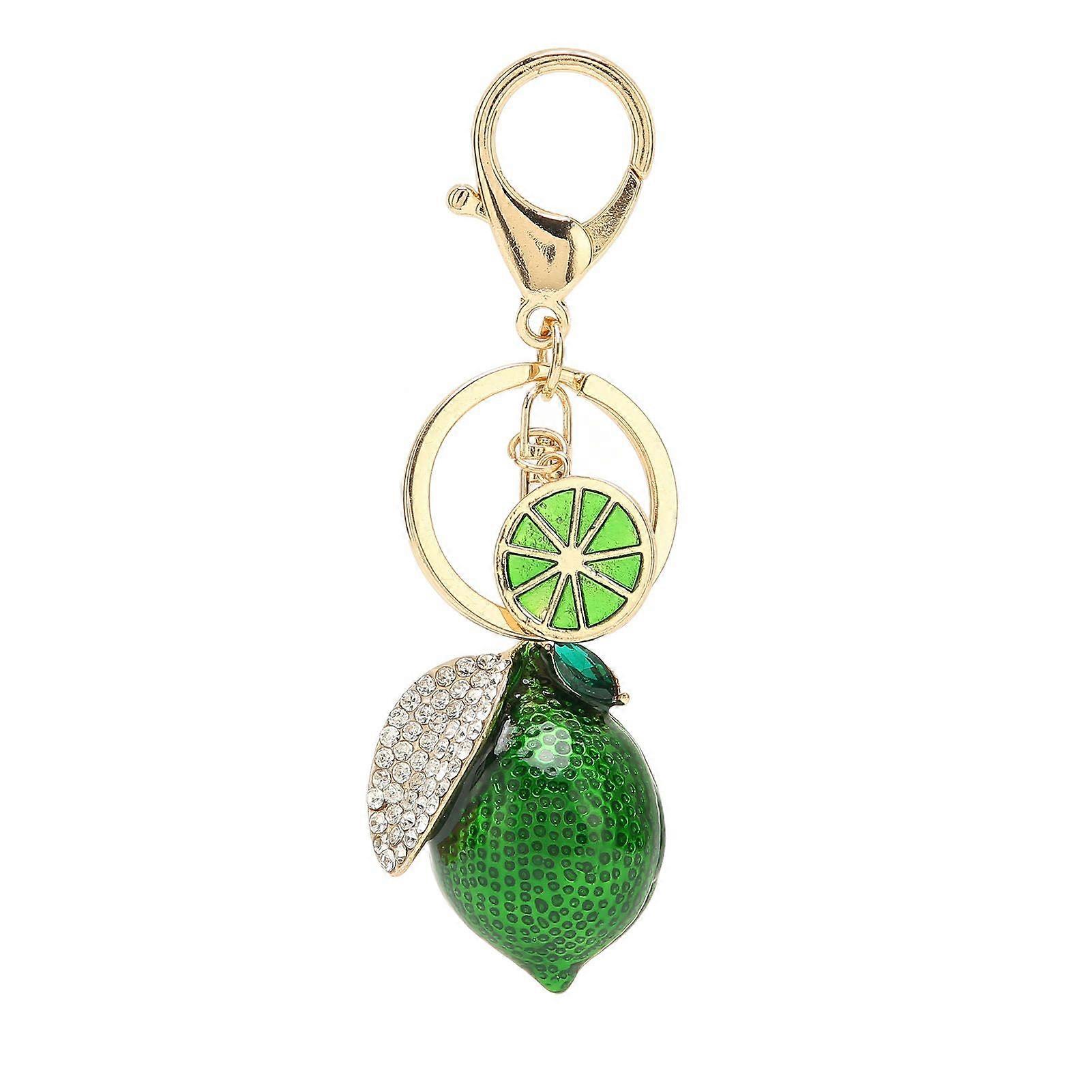 Little Lemon Keyring Strong Metal Little Lemon with Rhinestone Exquisite Colors Lemon Keychain for Keys Bag Wallet