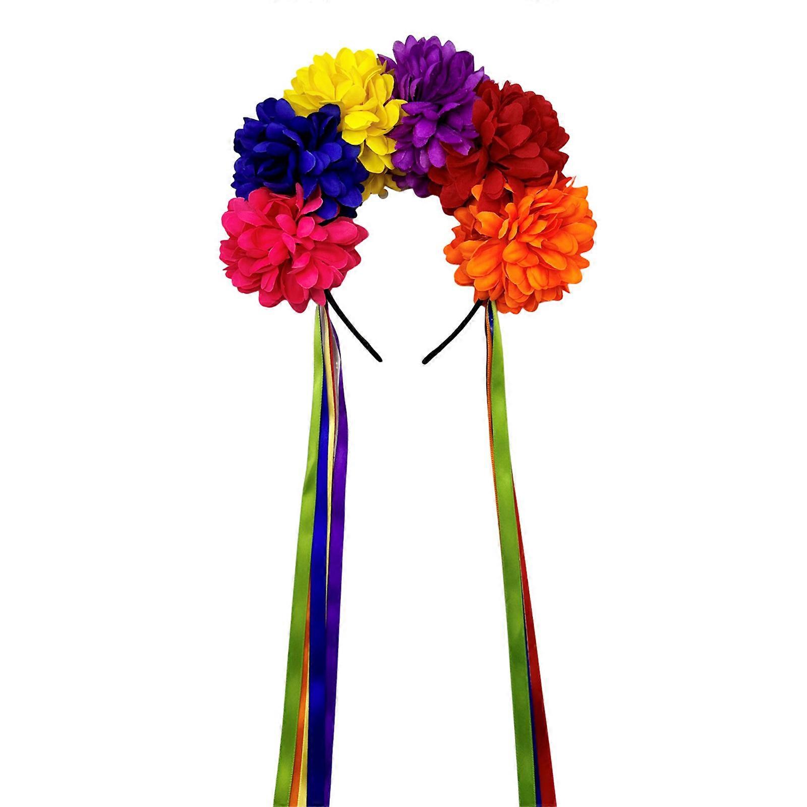 קשת גדילים פרח כיסוי ראש מסיבת ליל כל הקדושים כלה כיסוי ראש גדילים כלה שיער חישוק להופעה חיה משחק תפקידים D