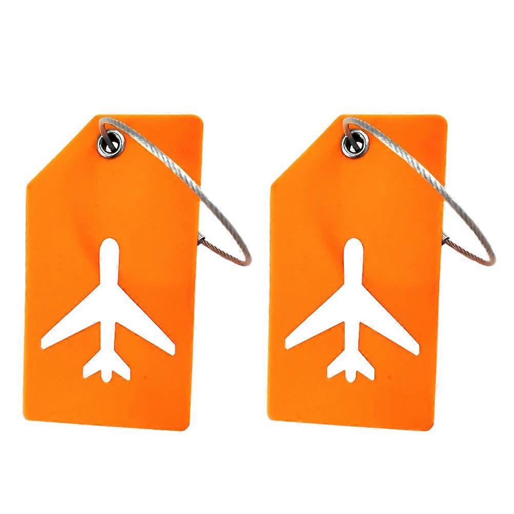 Luggage Travel Tags Square PVC 9X5X0.6CM Daily Use 2Pcs